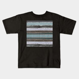 Blue Day Rustic Stripes Kids T-Shirt